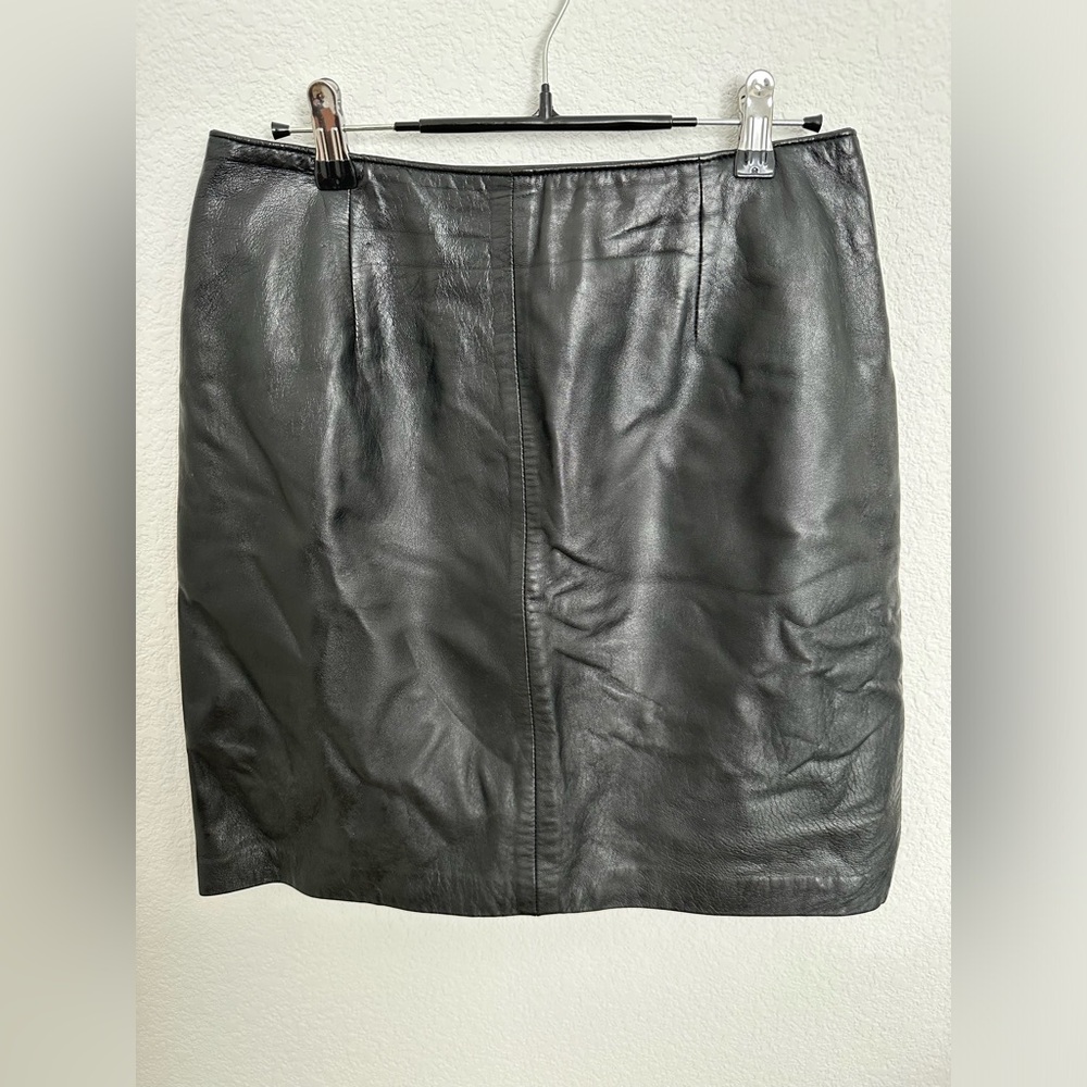 Black Faux Leather Miniskirt Size 10